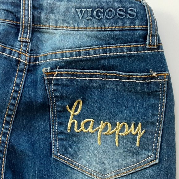 VIGOSS girl’s “Bee Happy” ankle skinny blue jeans (7) - Picture 7 of 9